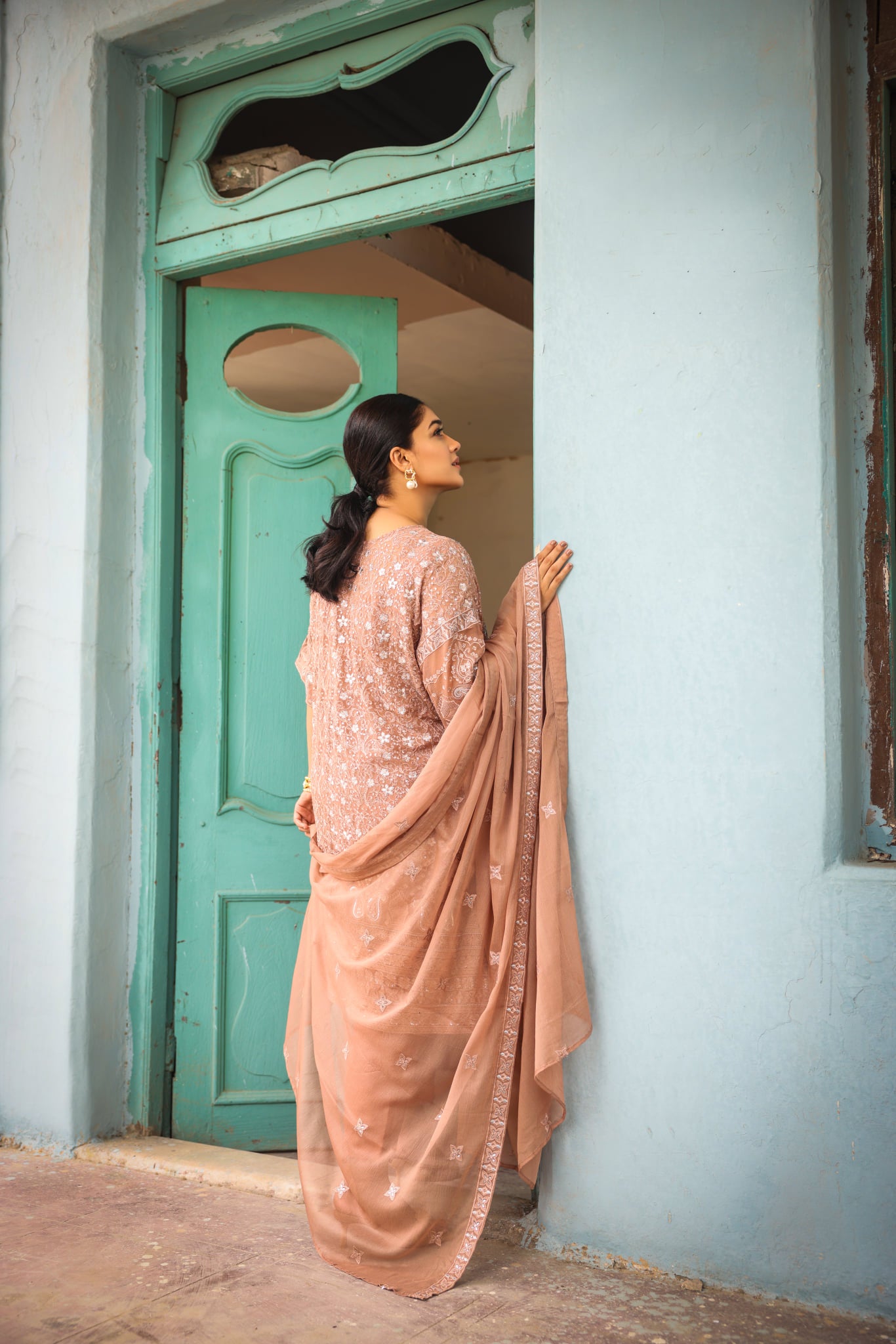 BEIGE CHIFFON - EMB 194