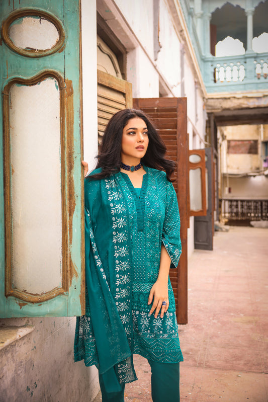 BLUE CHIFFON - EMB 193 WD