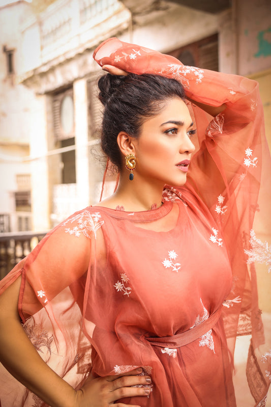 PEACH ORGANZA - EMB 190