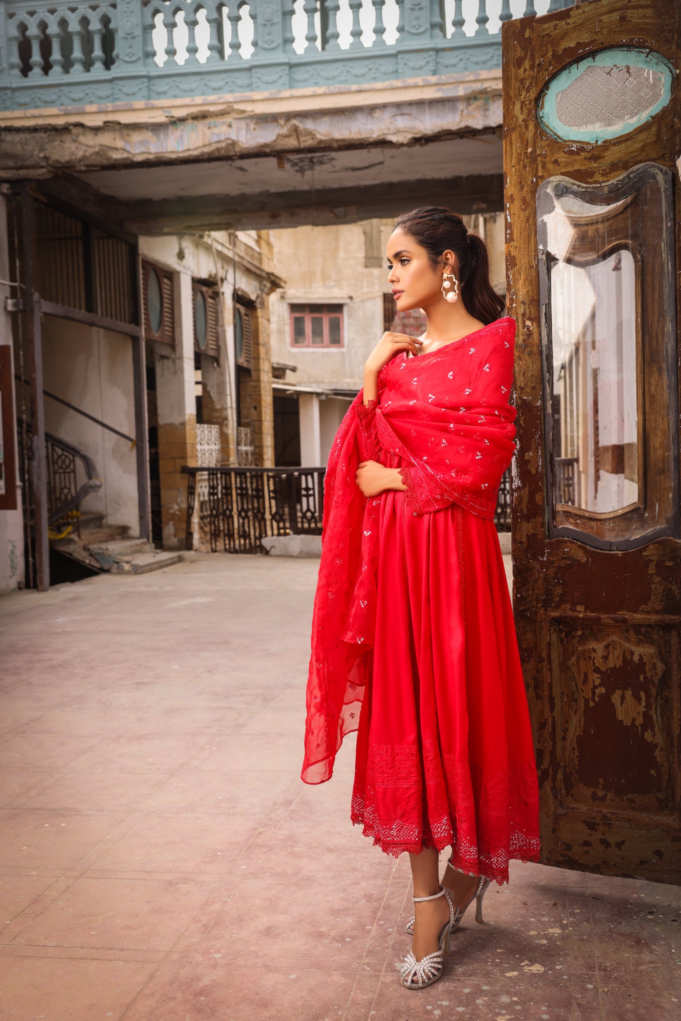 RED PEPLUM - EMB 201