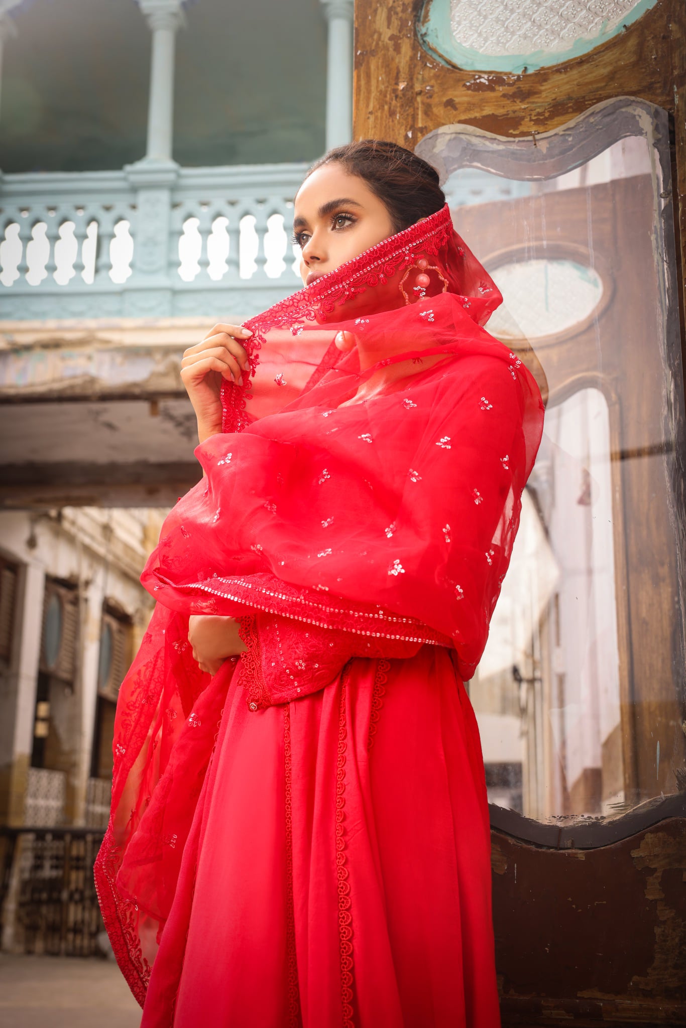 RED PEPLUM - EMB 201