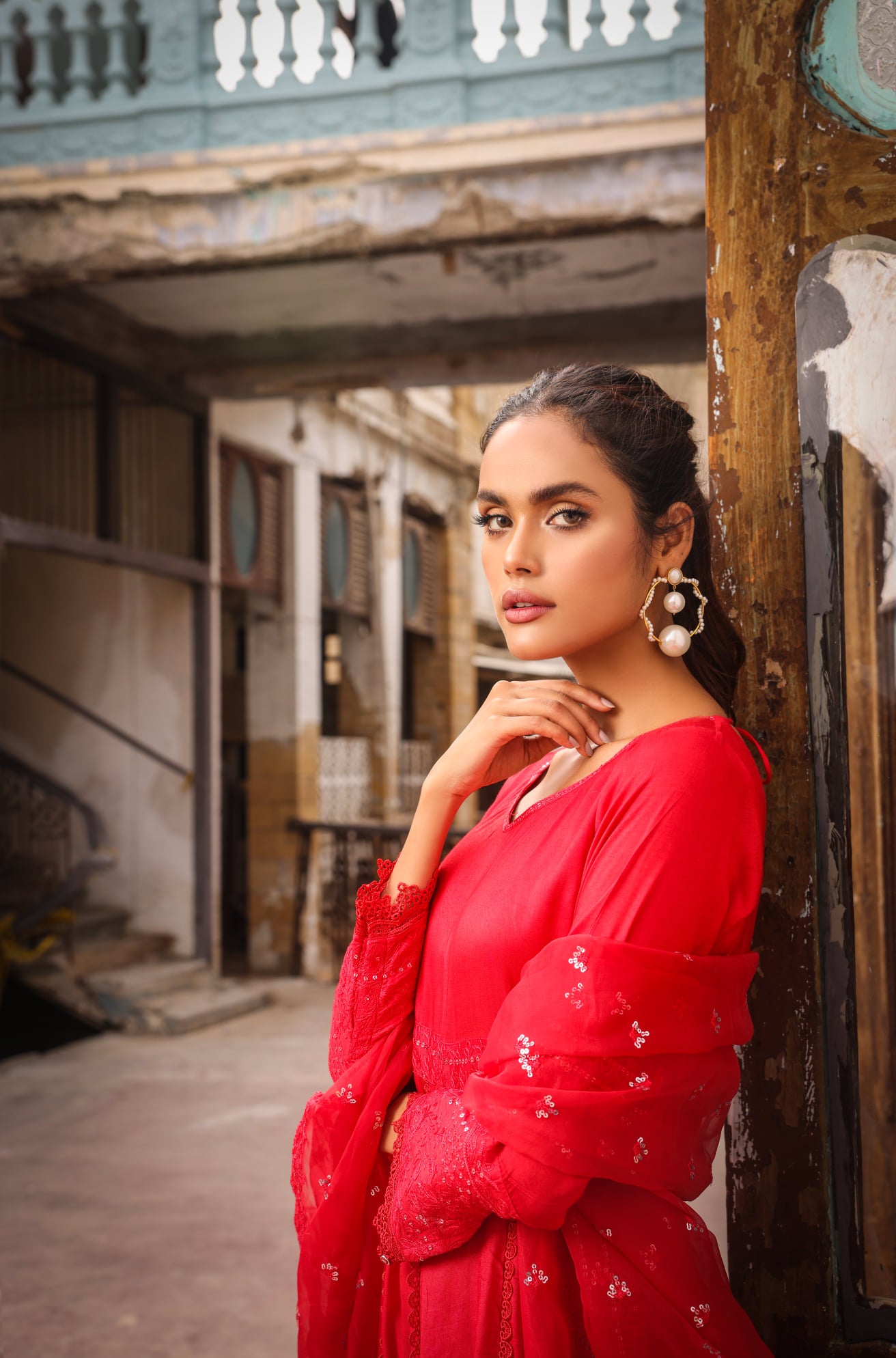 RED PEPLUM - EMB 201