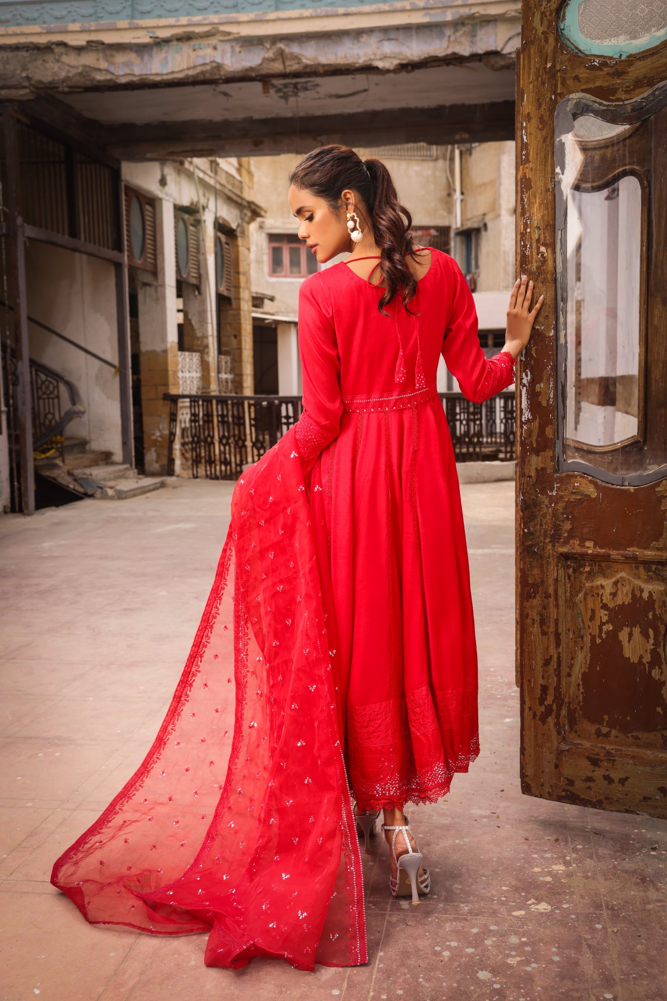 RED PEPLUM - EMB 201