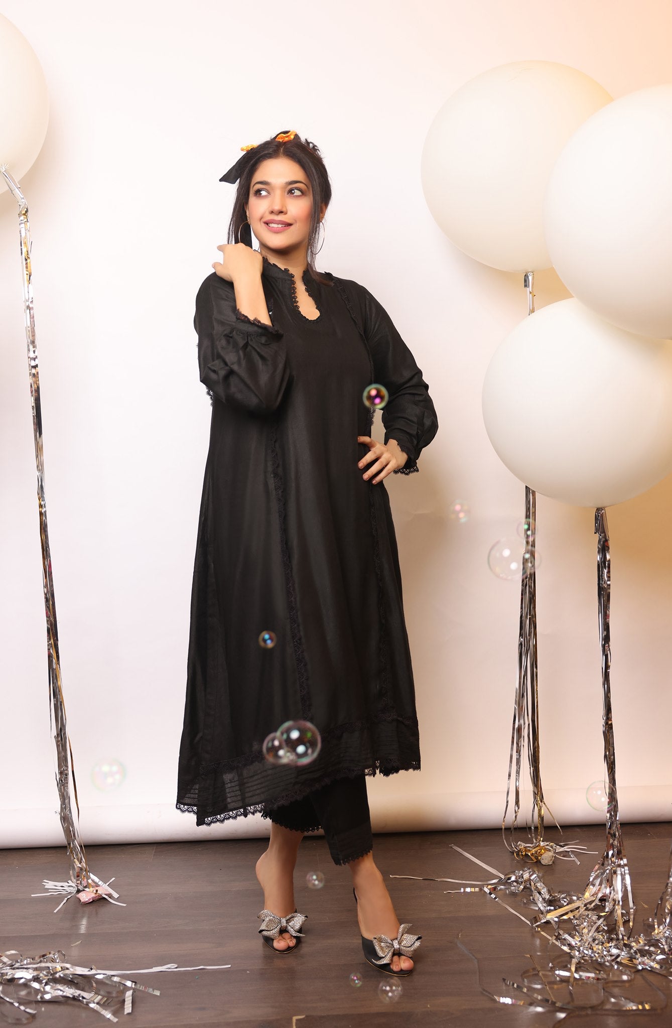 BLACK COTTON NET LACE LC-02