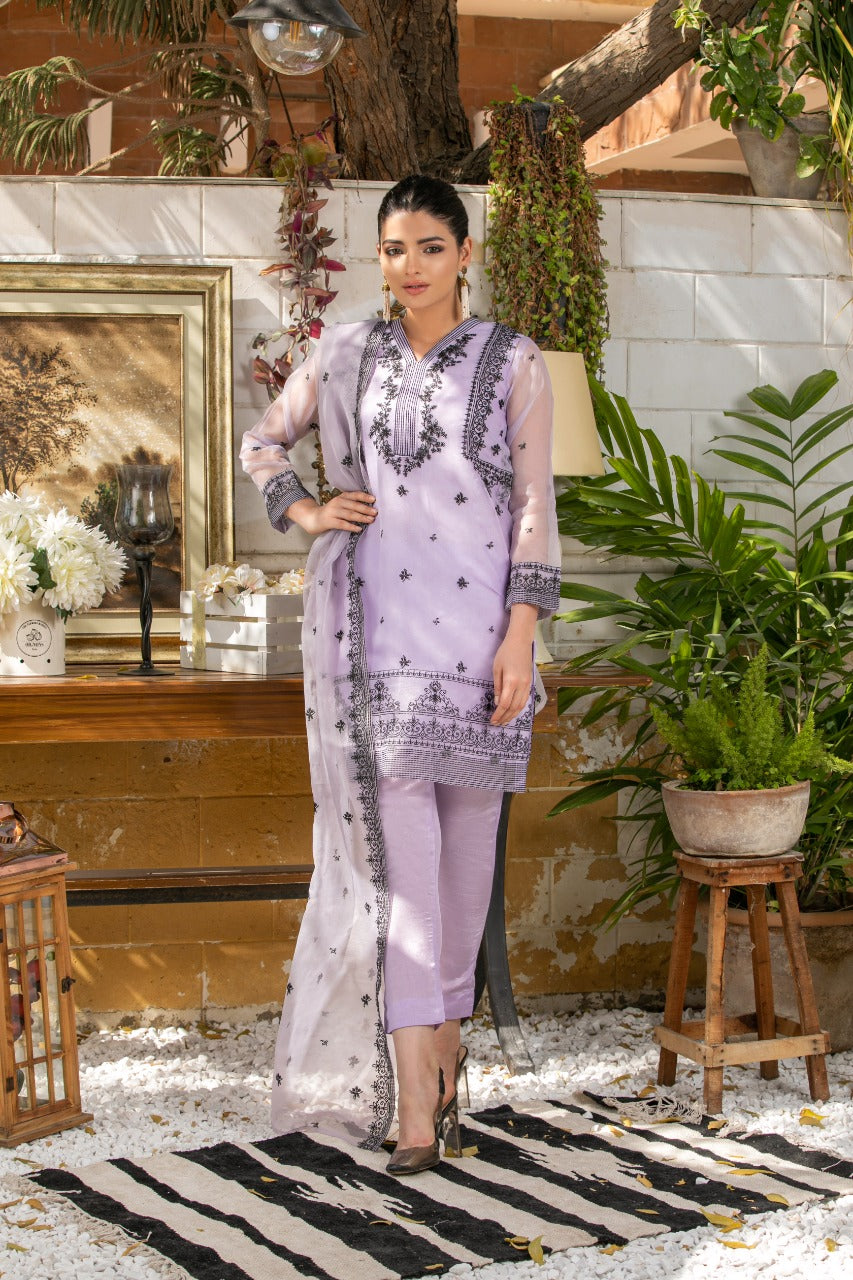 PURPLE RAW SILK - EMB 166