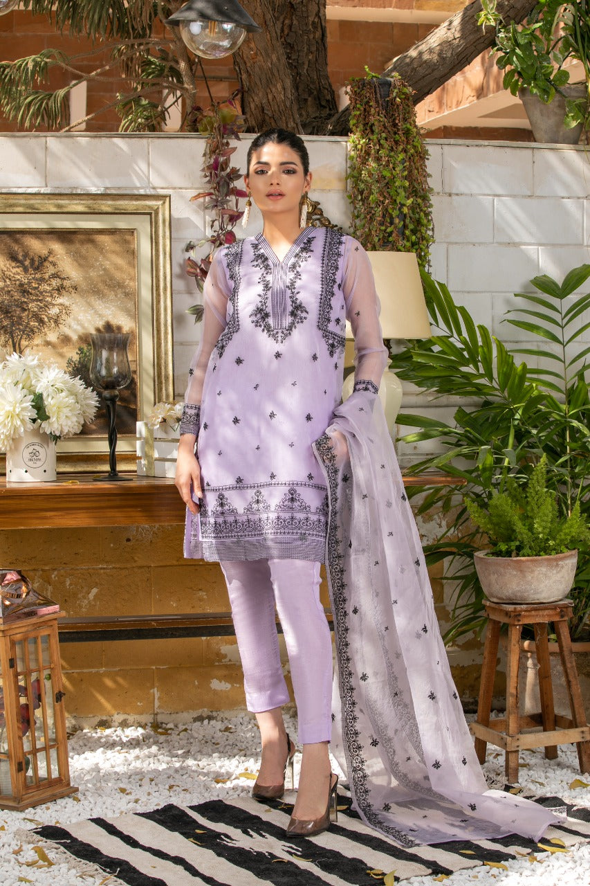 PURPLE RAW SILK - EMB 166
