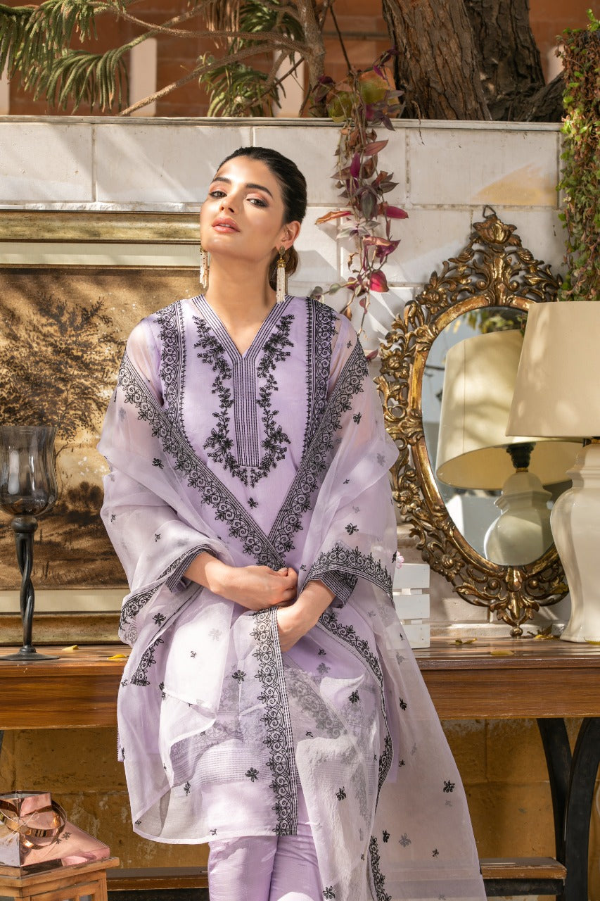 PURPLE RAW SILK - EMB 166