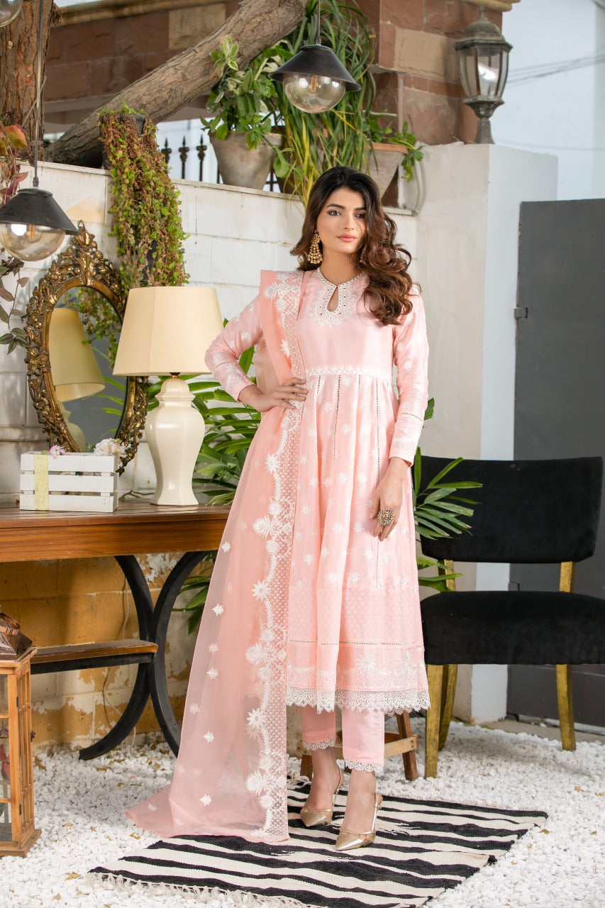 COTTON SILK PESHWAS - EMB 176