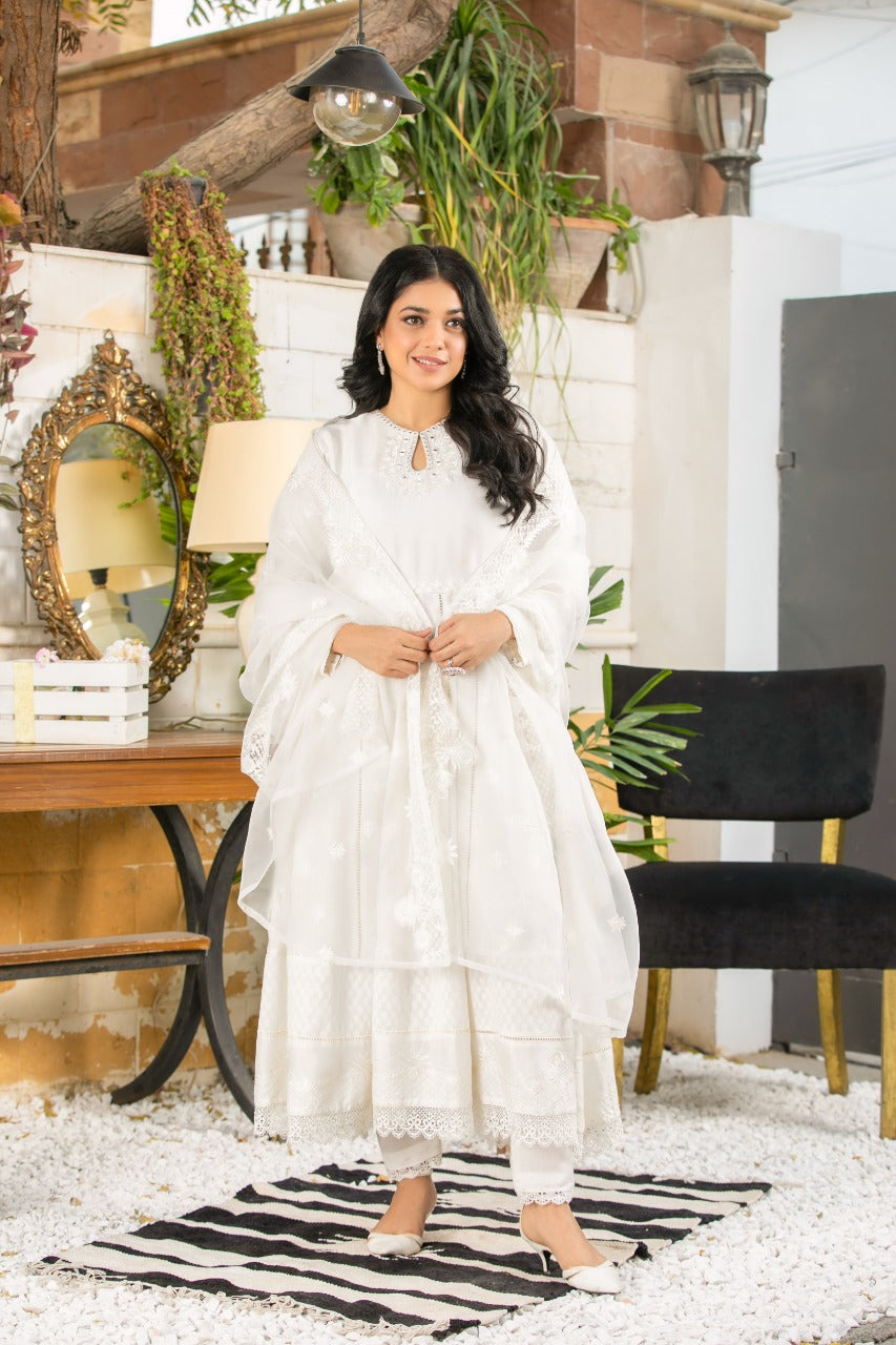 COTTON SILK PESHWAS - EMB 177
