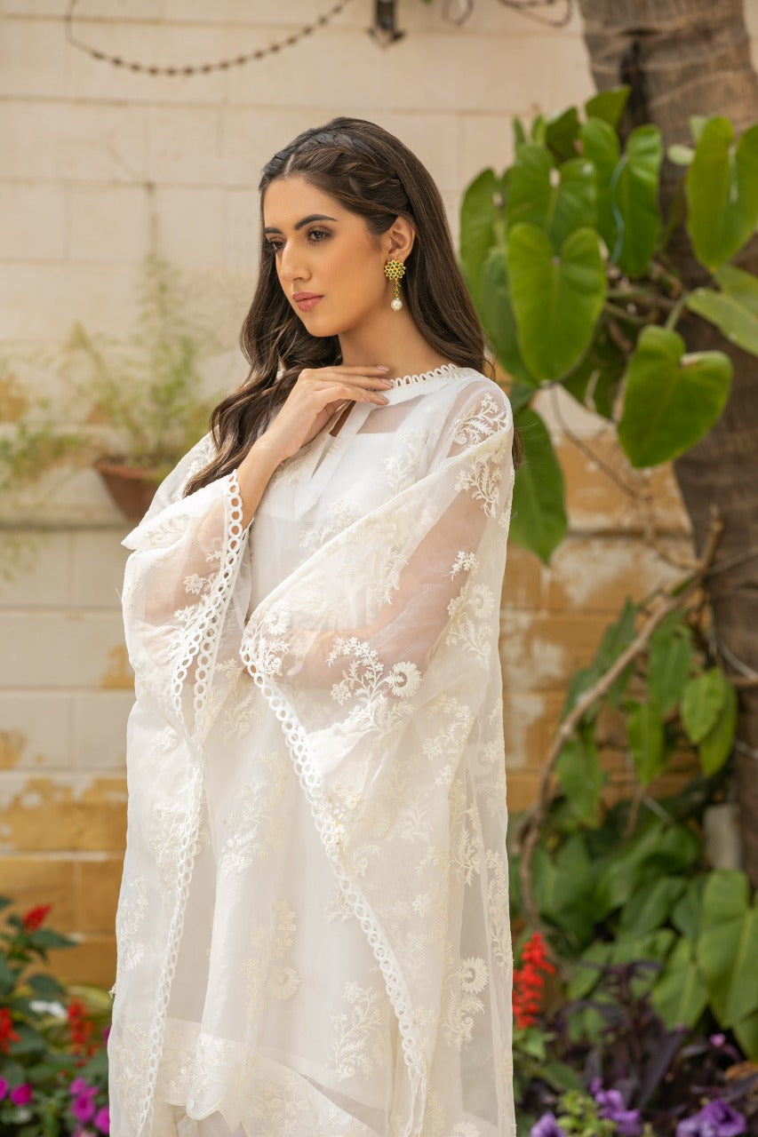 WHITE ORGANZA - EMB 182