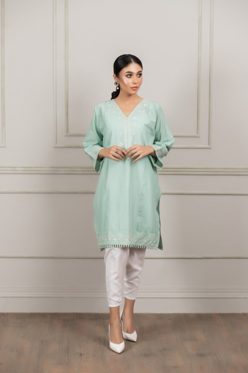 WHITE ZIP SHALWAR