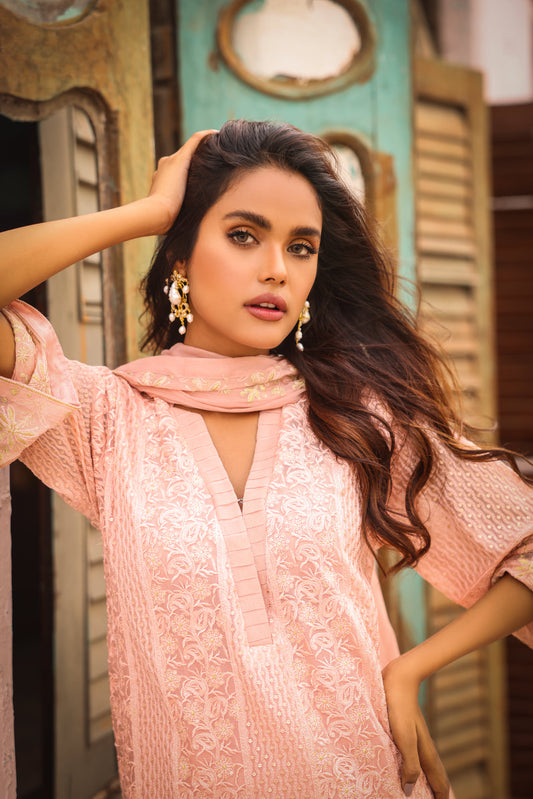 PINK CHIFFON - EMB 192 WD