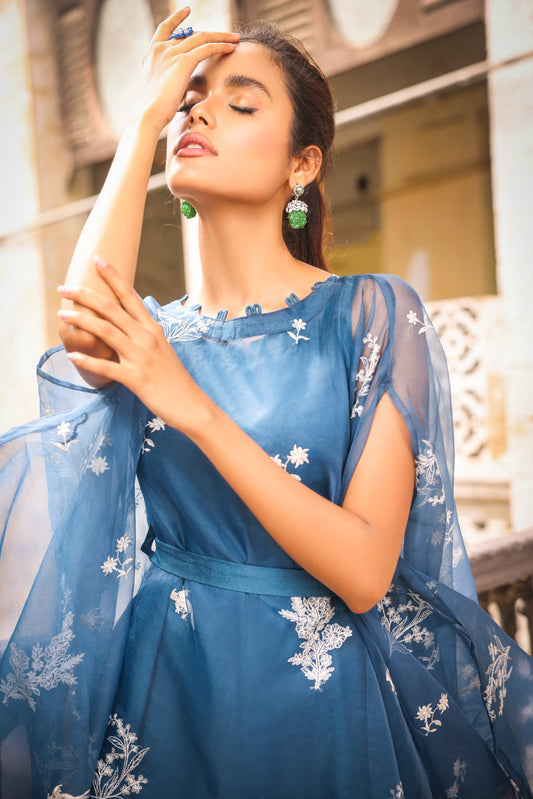 BLUE ORGANZA - EMB 191