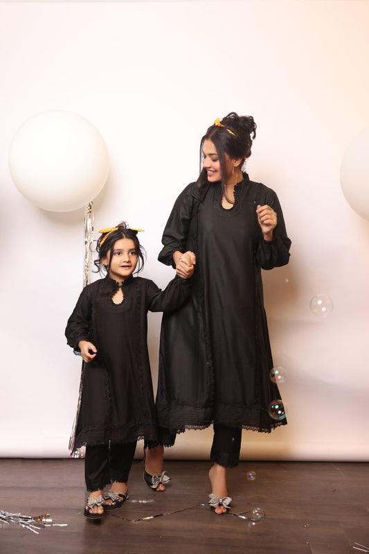 BLACK COTTON NET LACE LC-02