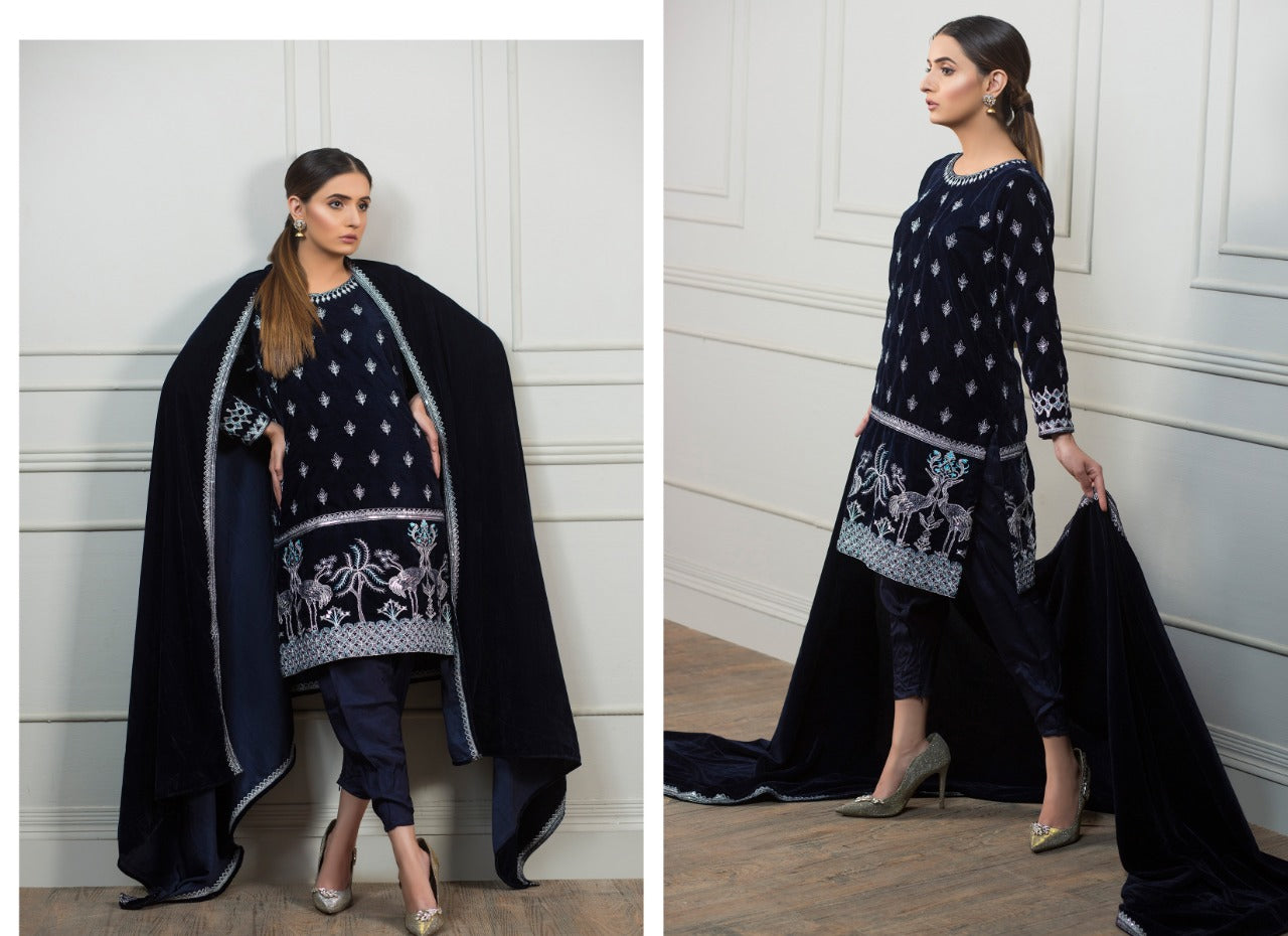 Velvet Dress Collection in Pakistan by Anum Jung